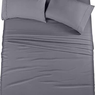 Utopia Bedding Queen Bed Sheet Set - 4 Piece Bedding - Soft Brushed Microfiber Fabric - Shrinkage & Fade Resistant - Easy Care (Grey)