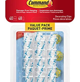 Command Decorating Clip Value Pack, Mini, Clear, 40 Clips 48 Mini Strips