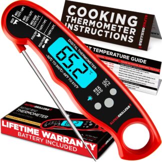 Alpha Grillers Meat Thermometer Digital - Instant Read Food Thermometer for Cooking Grilling Air Fryer BBQ Kitchen - Valentines Day Gifts for Him Husband - Gifts for Birthday Men Dad